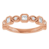 14K Gold Asscher Natural Diamond Anniversary Band – 3/8–9/10 CTW - Rose Gold - view 3