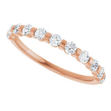 10K Gold Round Lab-Grown Diamond Bar Channel-Set Anniversary Band – 1/5–5/8 CTW (Style 123675) - Rose Gold - view 5