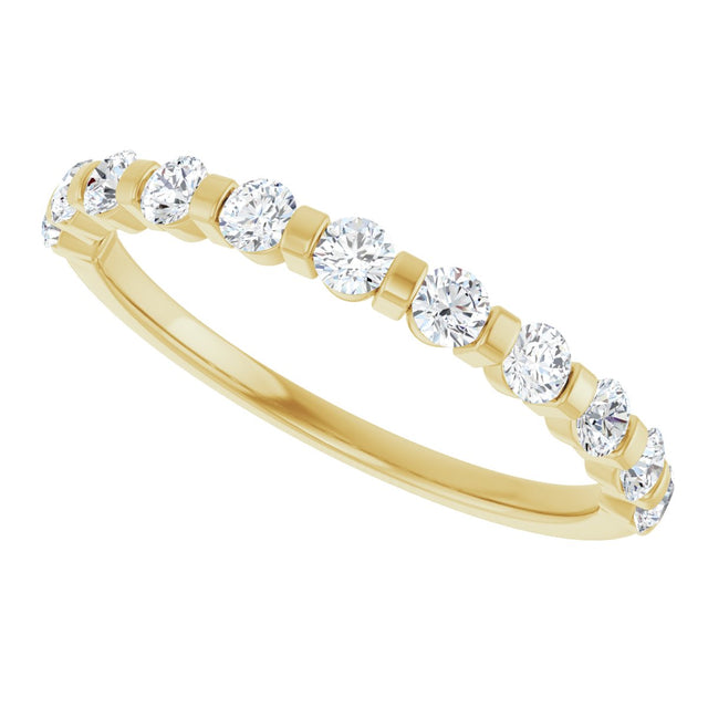10K Gold Round Natural Diamond Bar Channel-Set Anniversary Band – 1/5–5/8 CTW (Style 123675) - Yellow Gold - view 5