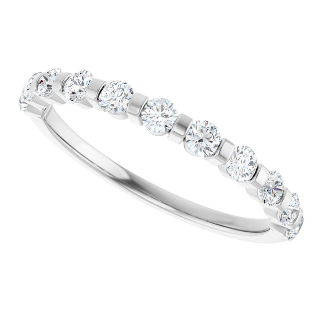 Platinum Round Lab-Grown Diamond Bar Channel-Set Anniversary Band – 1/4–3/4 CTW - view 5