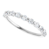 Platinum Round Natural Diamond Bar Channel-Set Anniversary Band – 1/4–3/4 CTW - view 5