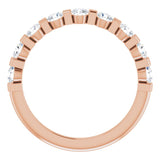 10K Gold Round Natural Diamond Bar Channel-Set Anniversary Band – 1/5–5/8 CTW (Style 123675) - Rose Gold - view 2