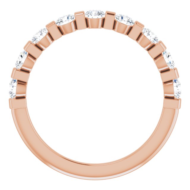 10K Gold Round Lab-Grown Diamond Bar Channel-Set Anniversary Band – 1/5–5/8 CTW (Style 123675) - Rose Gold - view 2