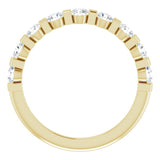 10K Gold Round Natural Diamond Bar Channel-Set Anniversary Band – 1/5–5/8 CTW (Style 123675) - Yellow Gold - view 2