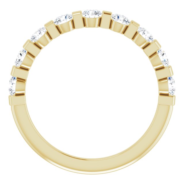 10K Gold Round Natural Diamond Bar Channel-Set Anniversary Band – 1/5–5/8 CTW (Style 123675) - Yellow Gold - view 2