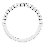 10K Gold Round Natural Diamond Bar Channel-Set Anniversary Band – 1/5–5/8 CTW (Style 123675) - White Gold - view 2
