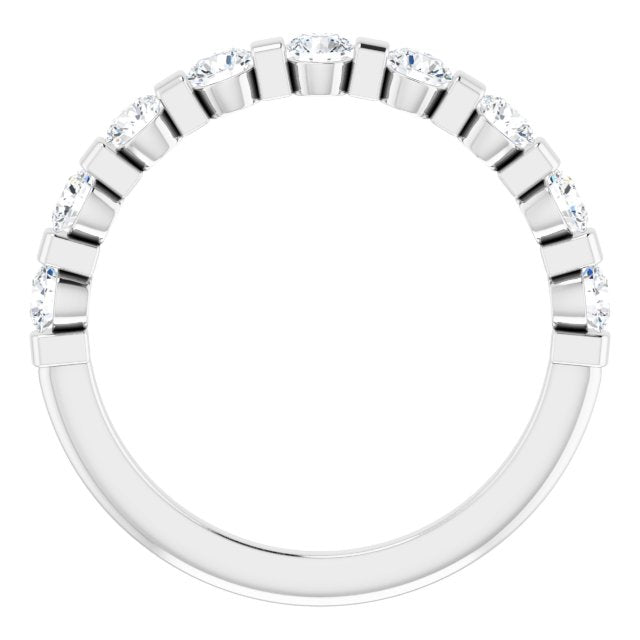 10K Gold Round Natural Diamond Bar Channel-Set Anniversary Band – 1/5–5/8 CTW (Style 123675) - White Gold - view 2