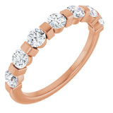 10K Gold Round Lab-Grown Diamond Bar Channel-Set Anniversary Band – 7/8–1 1/3 CTW - Rose Gold