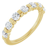 10K Gold Round Lab-Grown Diamond Bar Channel-Set Anniversary Band – 7/8–1 1/3 CTW - Yellow Gold