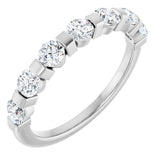 10K Gold Round Lab-Grown Diamond Bar Channel-Set Anniversary Band – 7/8–1 1/3 CTW - White Gold