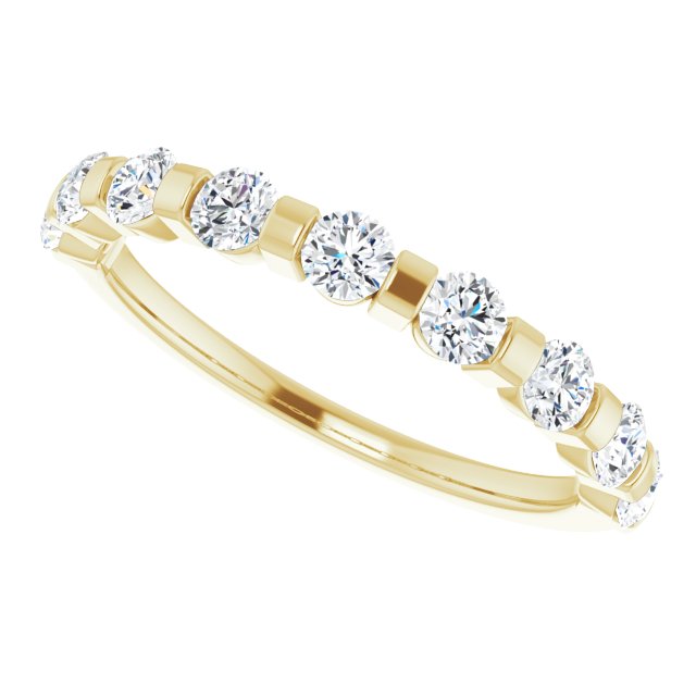 10K Gold Round Natural Diamond Bar Channel-Set Anniversary Band – 1/5–5/8 CTW (Style 123675) - Yellow Gold - view 5