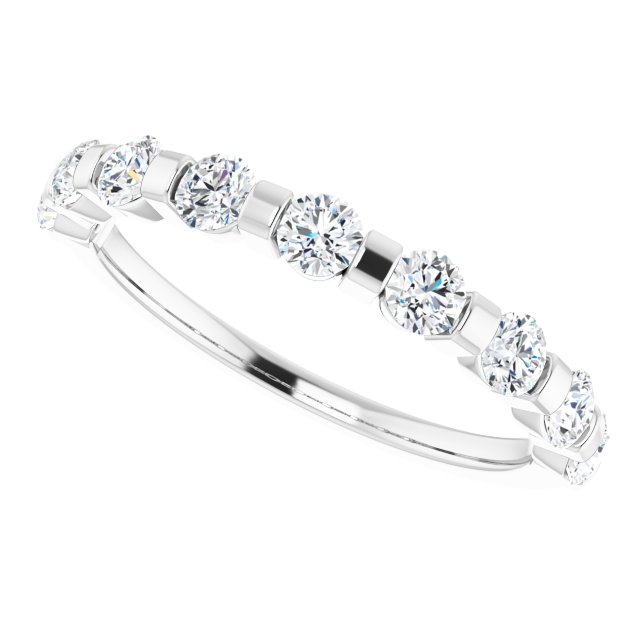 10K Gold Round Natural Diamond Bar Channel-Set Anniversary Band – 1/5–5/8 CTW (Style 123675) - White Gold - view 5