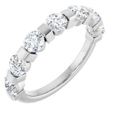 10K Gold Round Lab-Grown Diamond Bar Channel-Set Anniversary Band – 7/8–1 1/3 CTW - White Gold