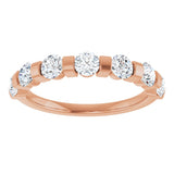 10K Gold Round Lab-Grown Diamond Bar Channel-Set Anniversary Band – 7/8–1 1/3 CTW - Rose Gold - view 3