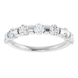 10K Gold Round Natural Diamond Bar Channel-Set Anniversary Band – 3/4–1 1/2 CTW (Style 123675) - White Gold - view 3