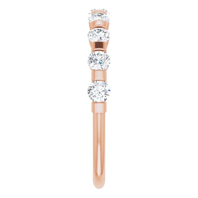 10K Gold Round Natural Diamond Bar Channel-Set Anniversary Band – 1/5–5/8 CTW (Style 123675) - Rose Gold - view 4