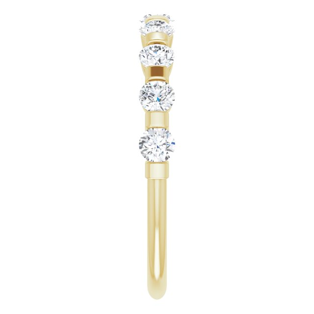 10K Gold Round Lab-Grown Diamond Bar Channel-Set Anniversary Band – 1/5–5/8 CTW (Style 123675) - Yellow Gold - view 4