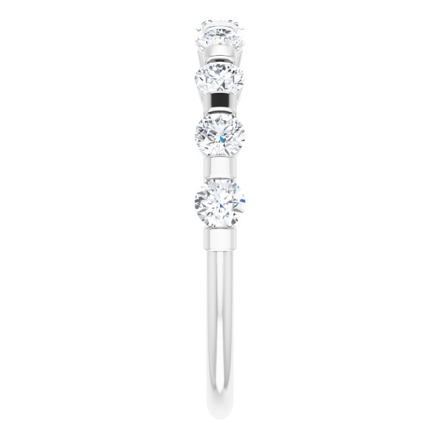 10K Gold Round Natural Diamond Bar Channel-Set Anniversary Band – 1/5–5/8 CTW (Style 123675) - White Gold - view 4