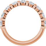 10K Gold Round Lab-Grown Diamond Bar Channel-Set Anniversary Band – 7/8–1 1/3 CTW - Rose Gold - view 2