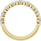 10K Gold Round Natural Diamond Bar Channel-Set Anniversary Band – 3/4–1 1/2 CTW (Style 123675) - Yellow Gold - view 2