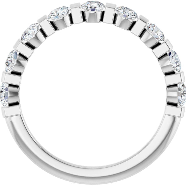 Platinum Round Lab-Grown Diamond Bar Channel-Set Anniversary Band – 1/4–3/4 CTW - view 2