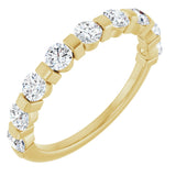 10K Gold Round Lab-Grown Diamond Bar Channel-Set Anniversary Band – 7/8–1 1/3 CTW - Yellow Gold