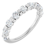 Platinum Round Natural Diamond Bar Channel-Set Anniversary Band – 1/4–3/4 CTW