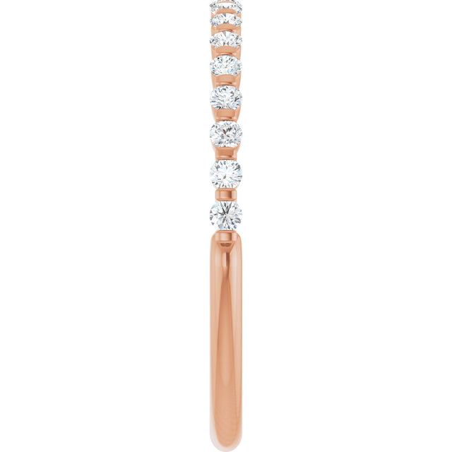 10K Gold Round Natural Diamond Bar Channel-Set Anniversary Band – 1/5–5/8 CTW (Style 123675) - Rose Gold - view 4