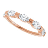 10K Gold Oval Lab-Grown Diamond Bar Channel-Set Anniversary Band – 9/10–2 CTW (Style 123675) - Rose Gold - view 5