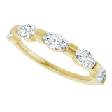 10K Gold Oval Lab-Grown Diamond Bar Channel-Set Anniversary Band – 9/10–2 CTW (Style 123675) - Yellow Gold - view 5