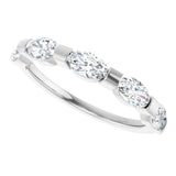 10K Gold Oval Natural Diamond Bar Channel-Set Anniversary Band – 1 1/3–1 7/8 CTW (Style 123675) - White Gold - view 5