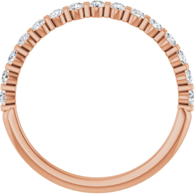 10K Gold Round Natural Diamond Bar Channel-Set Anniversary Band – 1/5–5/8 CTW (Style 123675) - Rose Gold - view 2