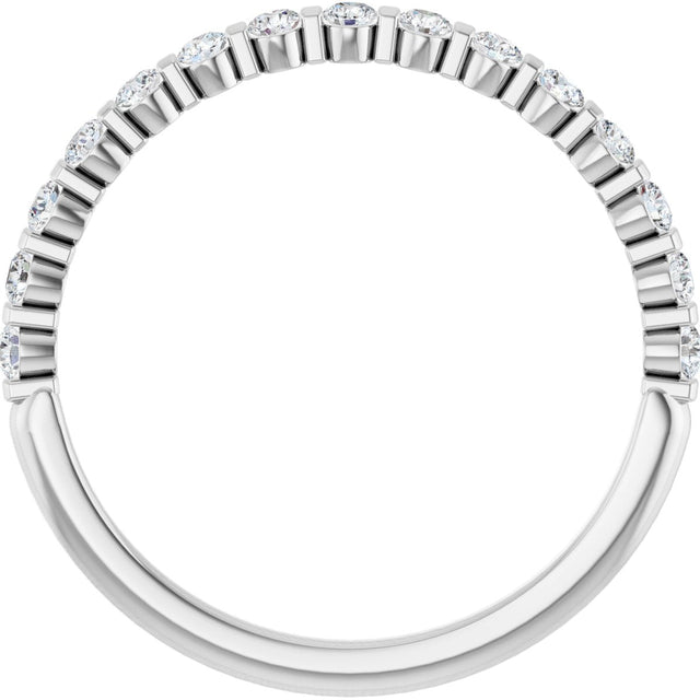 10K Gold Round Natural Diamond Bar Channel-Set Anniversary Band – 1/5–5/8 CTW (Style 123675) - White Gold - view 2