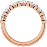 10K Gold Round Natural Diamond Bar Channel-Set Anniversary Band – 3/4–1 1/2 CTW (Style 123675) - Rose Gold - view 2