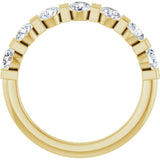 10K Gold Round Lab-Grown Diamond Bar Channel-Set Anniversary Band – 7/8–1 1/3 CTW - Yellow Gold - view 2