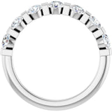 10K Gold Round Lab-Grown Diamond Bar Channel-Set Anniversary Band – 7/8–1 1/3 CTW - White Gold - view 2