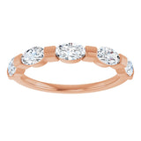 10K Gold Oval Natural Diamond Bar Channel-Set Anniversary Band – 1 1/3–1 7/8 CTW (Style 123675) - Rose Gold - view 3