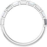 10K Gold Straight Baguette Natural Diamond Bar Channel-Set Anniversary Band – 1/5–5/8 CTW (Style 123675) - White Gold - view 2