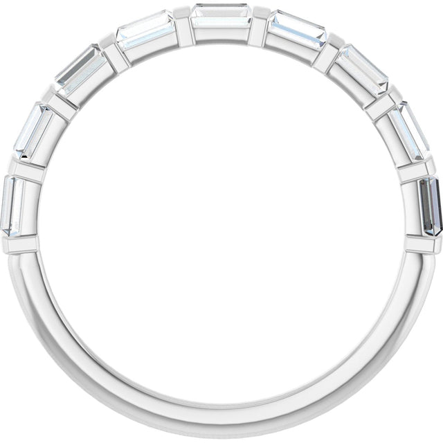 Platinum Straight Baguette Natural Diamond Bar Channel-Set Anniversary Band – 1/5–3/4 CTW - view 2
