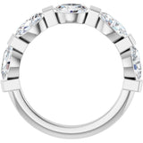 10K Gold Oval Lab-Grown Diamond Bar Channel-Set Anniversary Band – 9/10–2 CTW (Style 123675) - White Gold - view 2
