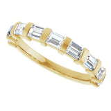 14K Gold Straight Baguette Lab-Grown Diamond Bar Channel-Set Anniversary Band – 1/5–3/4 CTW - Yellow Gold - view 5