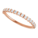 10K Gold Square Natural Diamond Bar Channel-Set Anniversary Band – 3/8–1 1/6 CTW - Rose Gold - view 5