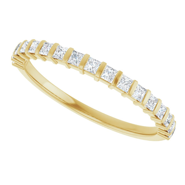 10K Gold Square Natural Diamond Bar Channel-Set Anniversary Band – 3/8–1 1/6 CTW - Yellow Gold - view 5