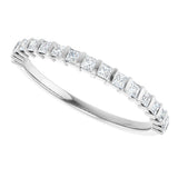 10K Gold Square Natural Diamond Bar Channel-Set Anniversary Band – 3/8–1 1/6 CTW - White Gold - view 5