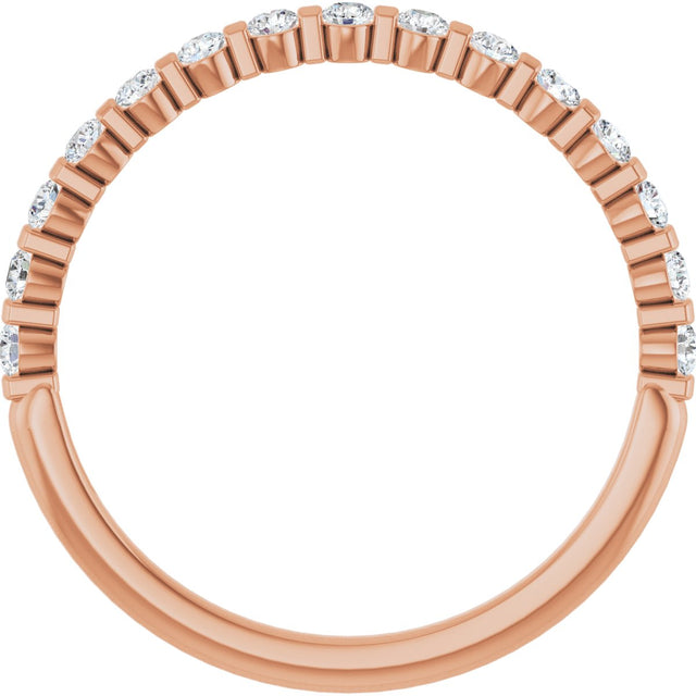 10K Gold Round Natural Diamond Bar Channel-Set Anniversary Band – 1/5–5/8 CTW (Style 123675) - Rose Gold - view 2