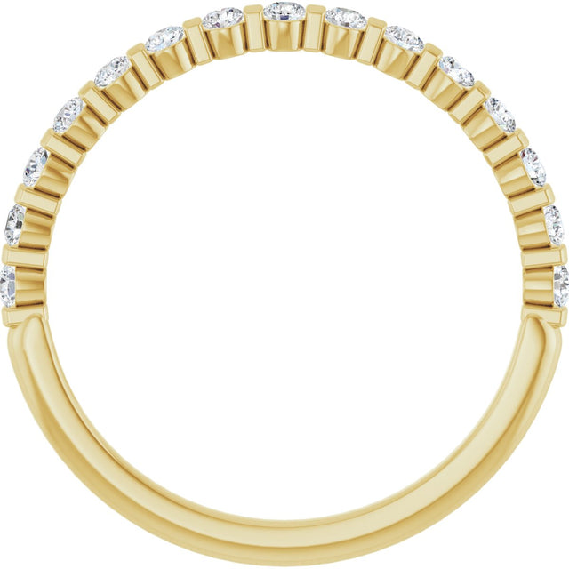 10K Gold Round Natural Diamond Bar Channel-Set Anniversary Band – 1/5–5/8 CTW (Style 123675) - Yellow Gold - view 2