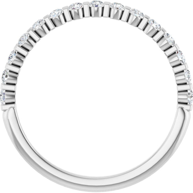 10K Gold Round Natural Diamond Bar Channel-Set Anniversary Band – 1/5–5/8 CTW (Style 123675) - White Gold - view 2