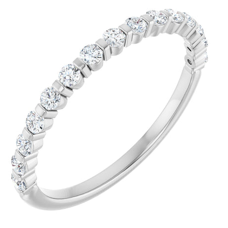 10K Gold Round Lab-Grown Diamond Bar Channel-Set Anniversary Band – 1/5–5/8 CTW (Style 123675) - White Gold