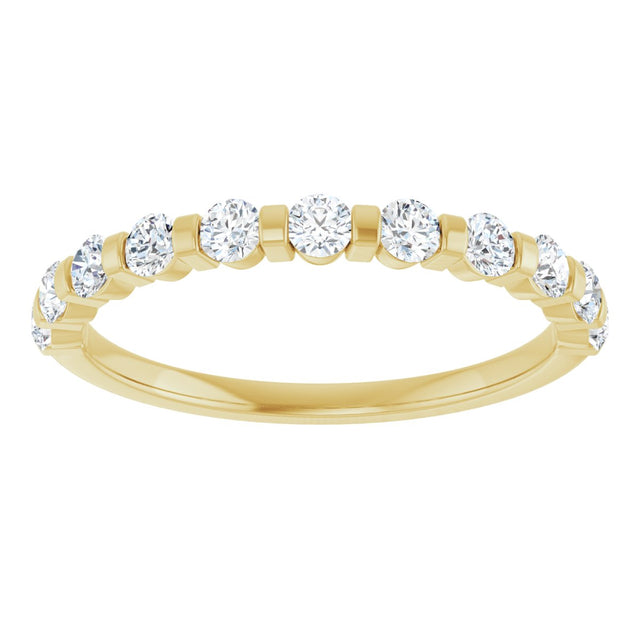 10K Gold Round Natural Diamond Bar Channel-Set Anniversary Band – 1/5–5/8 CTW (Style 123675) - Yellow Gold - view 3
