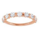 10K Gold Round Lab-Grown Diamond Bar Channel-Set Anniversary Band – 7/8–1 1/3 CTW - Rose Gold - view 3